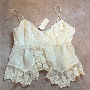 Abercrombie & Fitch Cream Lace Shirt